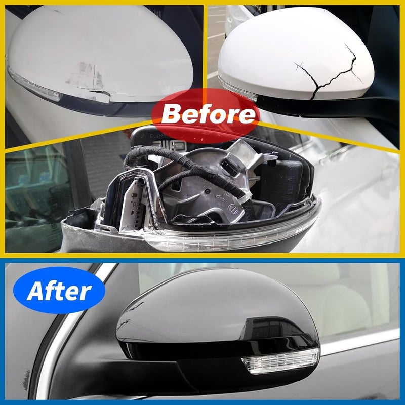 Goholy Car Door Side Rearview Mirror Cover Compatible With VW Tiguan 2009-2017 /Sharan 2012-2019 Side Mirror Cap Housing Rearview Mirror Protective Cover Unpainted Left Driver Side - Image 3